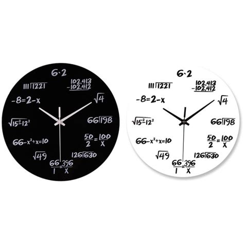 Large Wall Clock Mathematics Silent Math Equations Polytechnic Digital