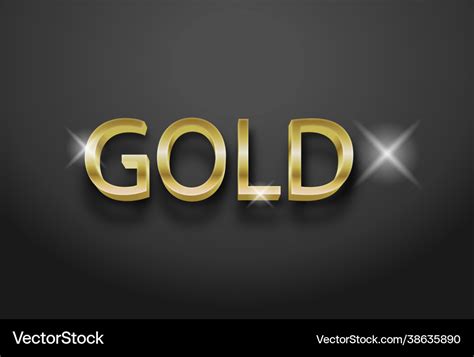 Editable 3d Gold Text Effect Royalty Free Vector Image