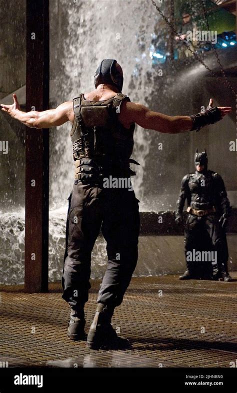 TOM HARDY CHRISTIAN BALE THE DARK KNIGHT RISES 2012 Stock Photo Alamy