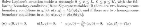 Solved Solve Laplace S Equation Inside A Rectangle O Si Chegg