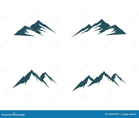 Logotipo Da Paisagem Da Natureza Da Montanha E Molde Dos Cones Dos S