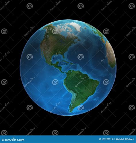 Rotação Da Terra Earh Realístico 3d Terra Globo Global Mundo Espaço Ilustração Stock