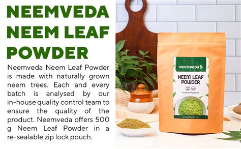 Neemveda Organic Neem Leaf Powder G Premium Quality Azadirachta