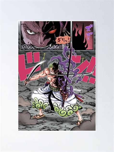 Zoro Three Sword Style Colored Manga Panel Poster For Sale By