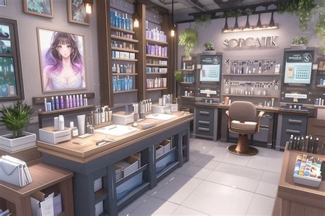 Anime Style Beauty Salon With Cosmetology Equipment Ai Generated Image