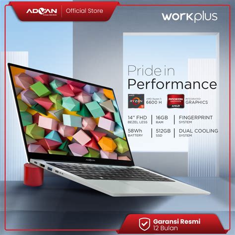 Jual Laptop Advan Work Plus Ryzen H Ram Gb Tb Windows