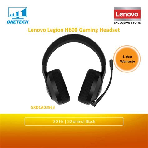 Lenovo Legion H600 Gxd1c98345 Stingray Gxd1a03963 Black Wireless Gaming Headset 1 200mah