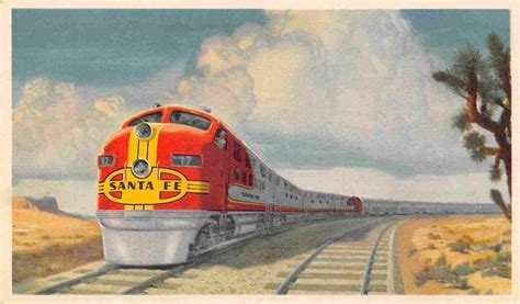 Santa Fe Super Chief Fleet Streamliner Railroad Train Postcard United