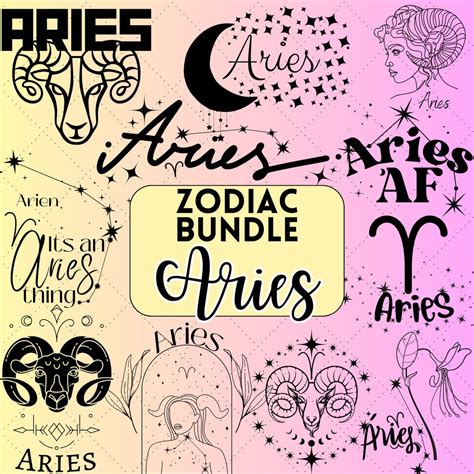 Aries Sign Zodiac Sign Clipart Astrology Signs Svg Aries Etsy