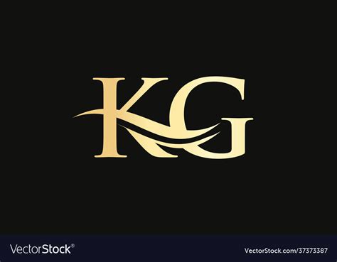 Initial linked letter kg logo design Royalty Free Vector