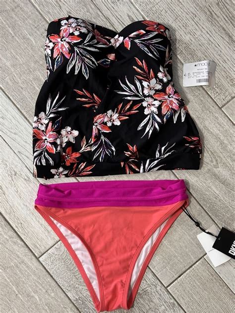 Mix Match Bar Iii Dkny Salt Cove Bikini Set Floral Tankini Top All