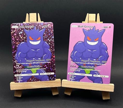 Buff Gengar Pokemon Card Full Art Holographic Secret Santa Etsy Espa A