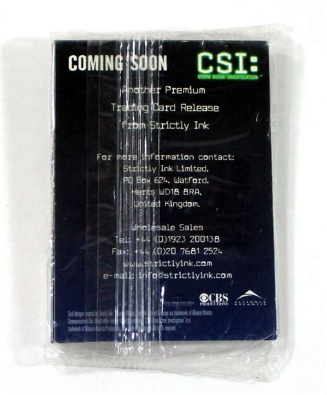 Strictly Ink Csi Las Vegas Series Promo Card Set Nm Mt Ebay