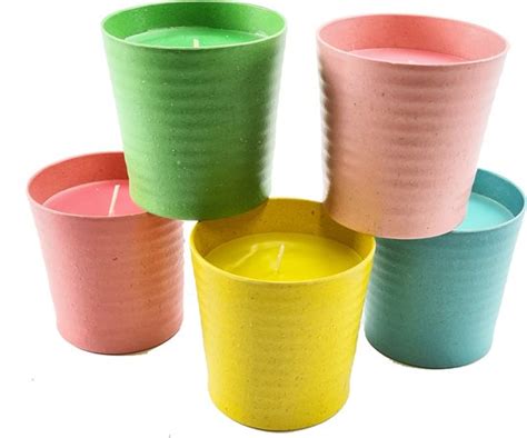 Citronella Geurkaars In Een Ecologische Pot 95x95 Mm Set Van 5