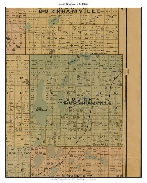 South Burnhamville Todd Co Minnesota 1890 Old Town Map Custom Print