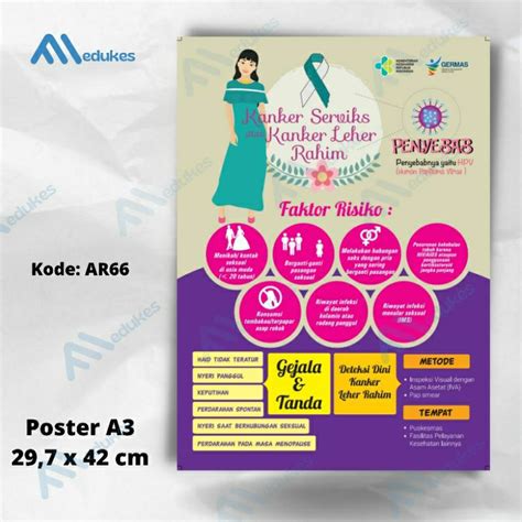 Jual Poster Kanker Serviks Dan Kanker Leher Rahim Poster Kesehatan