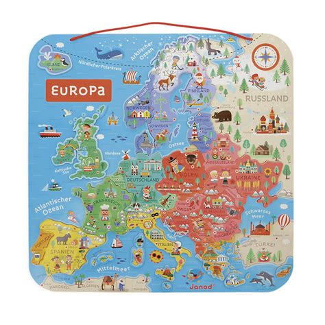 Mappa Magnetica Dell Europa Versione Tedesca Puzzle Magnetici Janod