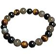 Bracelet Protection Oeil De Tigre Labradorite Tourmaline Noire