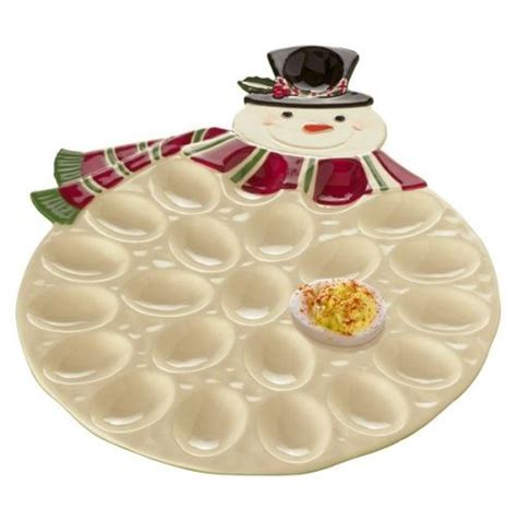 Whimsical Snowman Egg Plate Deviled Egg Platter Deviled Egg Plate