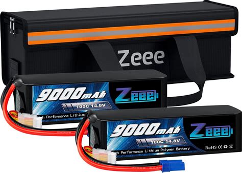 Zeee 4s Lipo Battery 9000mah 148v 100c Soft Case Battery Ec5 Connector 2 Pack