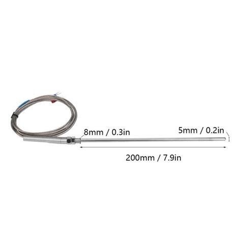 HURRISE Sonde Thermocouple Type K 200mm Fil de Capteur de Température 0