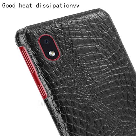 PU Leather Coated PC Crocodile Skin Shell For Samsung Galaxy A01 Core