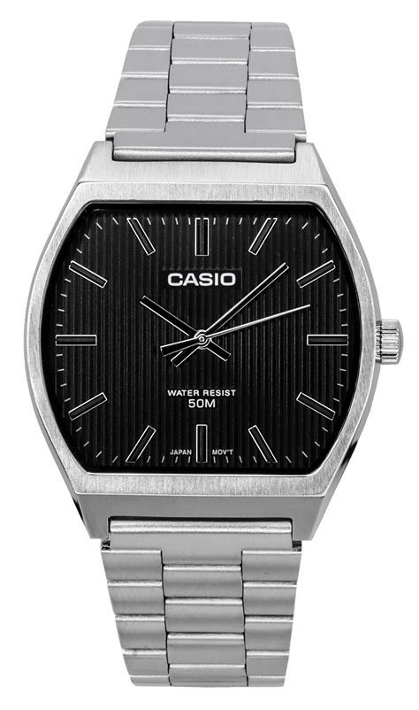 Casio Standard Analog Stainless Steel Black Dial Quartz Mtp B D A