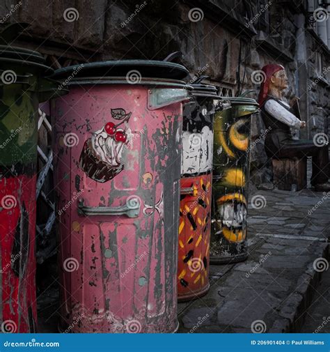 Colourful Rubbish Bins In Street Stock Photo Image Of Veliko