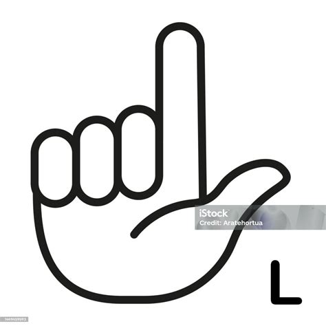 Vector Sign Language Icon Letter L Stock Illustration Download Image