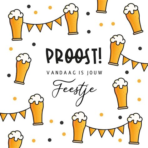 Felicitatiekaart Man Bier Feest Slingers Kaartje2go