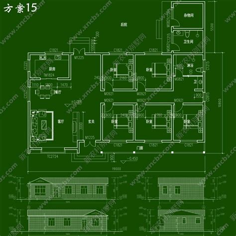 一层农村房屋设计图 单层自建房效果图及平面图、农村平房全套图纸新农村别墅网