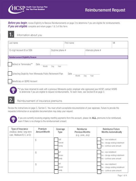 Fillable Online Reimbursment Request Form Hcsp Fax Email Print Pdffiller