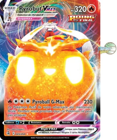 POKEMON PYROBUT VMAX 45 264 Ultra Rare EB08 Epee Et Bouclier Poing De