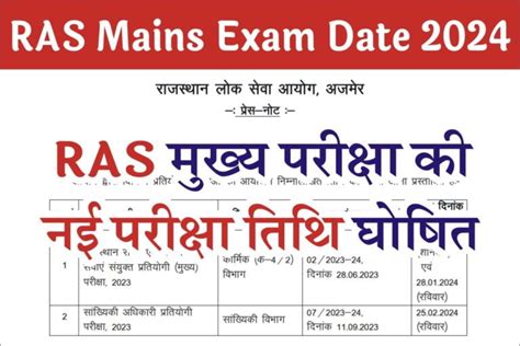 Ras Mains Exam Date