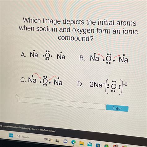 Which Image Depicts The Initial Atoms When Sodium And Oxygen Form An Ionic Compound B Na Ö