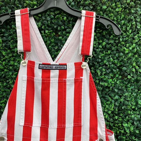 Awesome Red And White Striped Cotton Overalls Boardwalk Vintage