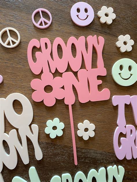 Groovy One Cake Topper Groovy One Groovy Birthday Etsy