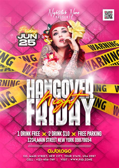 Hangover Full Night Party Flyer Psd Psd Zone