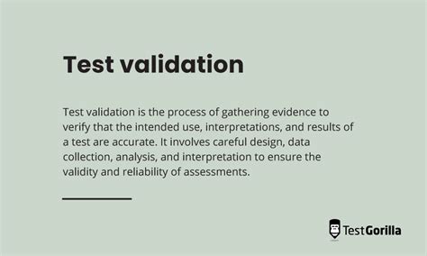 A Brief Introduction To Test Validation