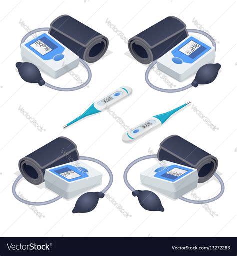 Isometric Medical Tonometer For Measuring Blood Vector Image