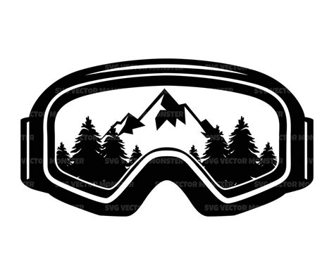 Ski Goggles Svg Mountain Skiing Svg Ski Shirt Svg Snowboarding Svg