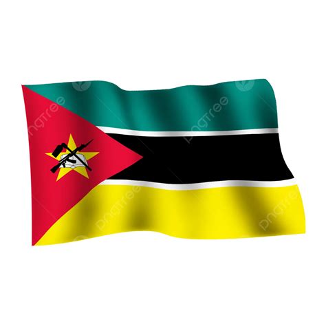 Mozambique Waving Flag On Transparent Background, Mozambique Flag ...