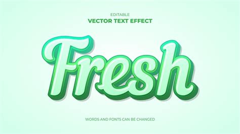 Efecto De Texto Editable Verde Fresco Vector Premium