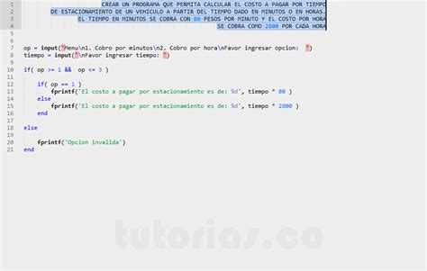 Sentencia If Else Matlab Cobro Por Estacionamiento Tutorias Co