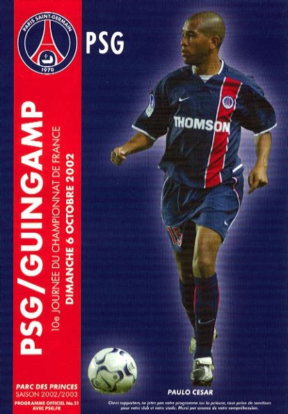 Paris Canal Historiquele Match Du Jour 6 Octobre 2002 PSG Guingamp