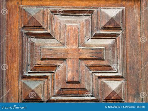 Carved Cross On The Door Stock Image Image Of Europe 122930849