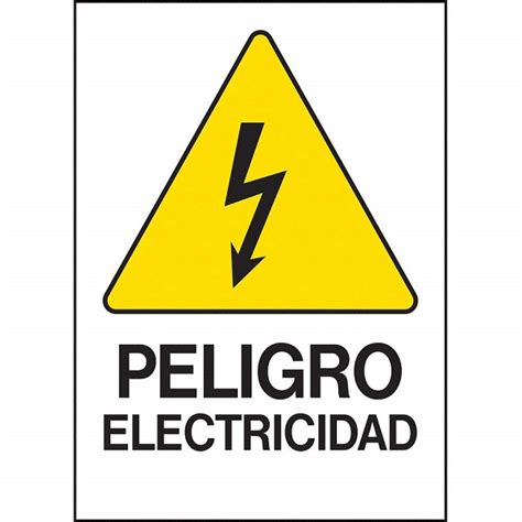 Letrero de 10 x 14 de plástico y frase Peligro Electricidad