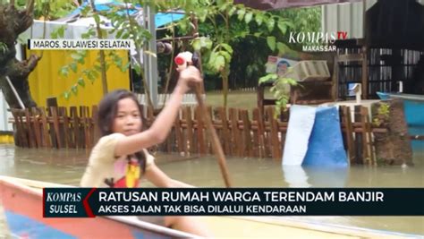 Rumah Warga Terendam Banjir Akses Kendaraan Antar Kecamatan Marusu