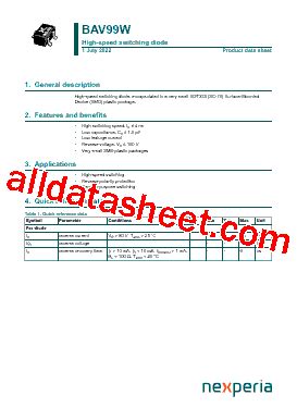 Bav W Datasheet Pdf Nexperia B V All Rights Reserved