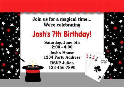 Magician Invitation Diy Printable Birthday Party By Jcsaccents 1300